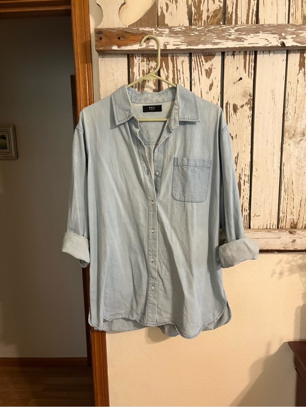 Able women’s Light Blue Chambray Button-Up Shirt